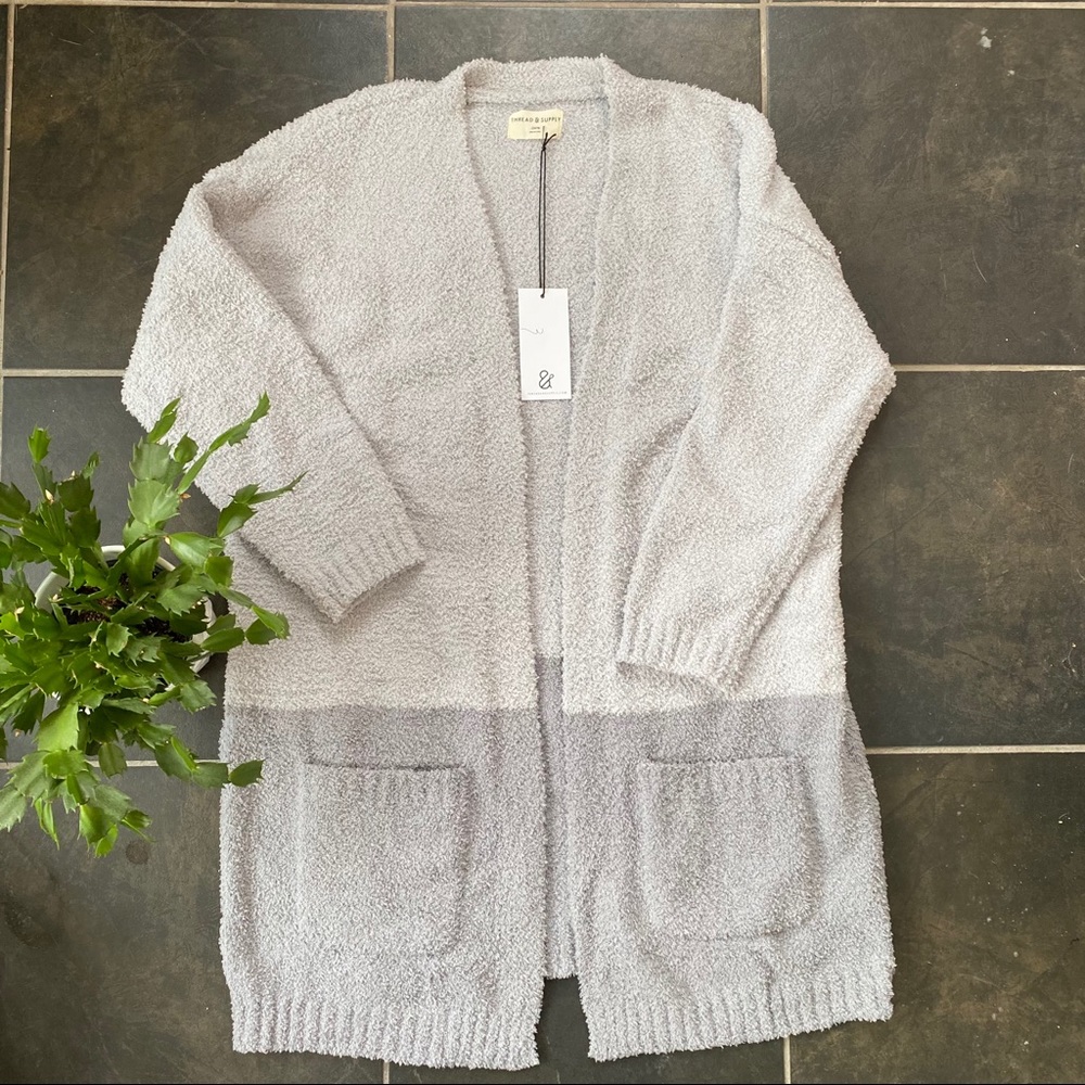 Cozy two-toned cardigan sweater